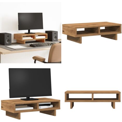 Supporto per Monitor Rovere Artigianale 50x27x15 cm Truciolato - Supporto monitor in truciolato - Supporto monitor rovere artigianale