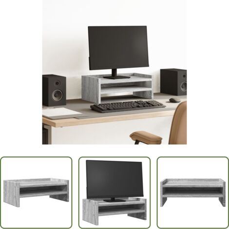 Supporto per monitor -  Supporto per Monitor Grigio Sonoma 42x24x16 cm in Truciolato