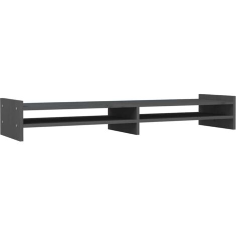 Supporto per monitor tavolo da scrivania 100 x 27 x 15 cm in legno massello di pino grigio 020044846