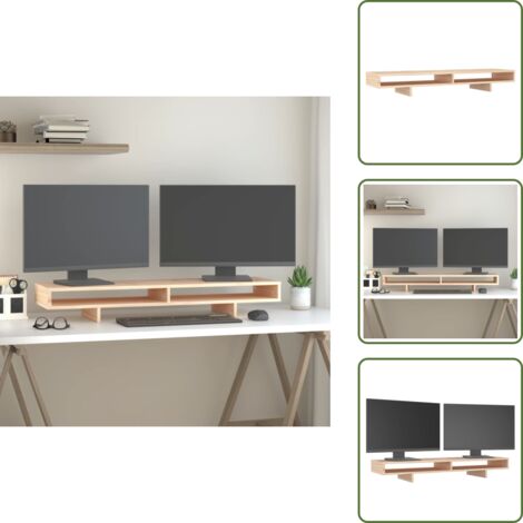Supporto per monitor - vidaXL Supporto per Monitor 100x27x14 cm in Legno Massello di Pino - Supporto per computer