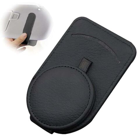 Supporto per occhiali da auto, supporto per occhiali da sole con clip per visiera parasole, gancio per occhiali da auto per accessori interni universali per visiera parasole (nero)