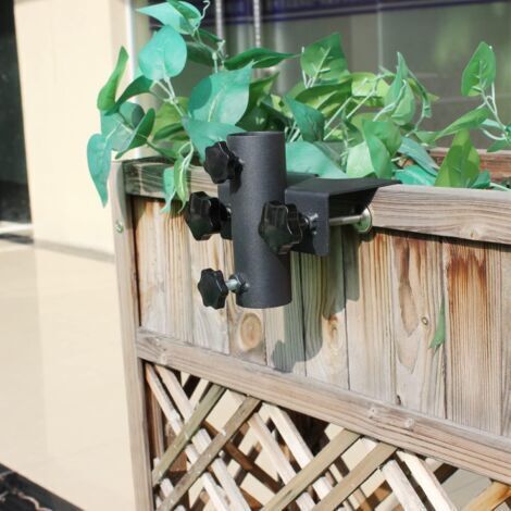 Supporto per ombrellone da balcone – Morsetto per pali da 20 a 63 mm – Acciaio inossidabile – Installazione rapida sulla ringhiera – 38 mm