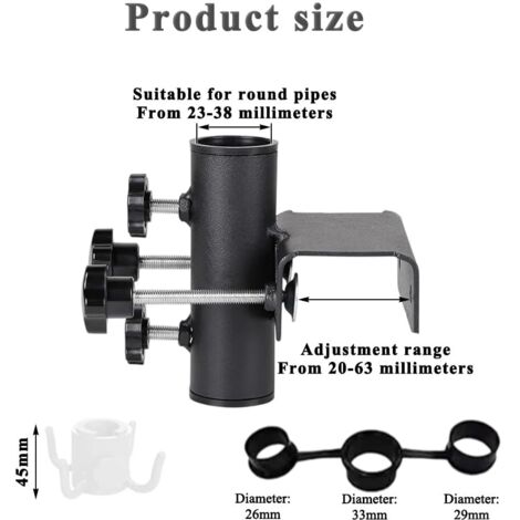 Supporto per ombrellone da balcone, supporto regolabile per ombrellone da patio, per patio, spiaggia, giardino, piscina, balcone, picnic, cortile, molo