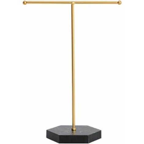 Supporto per orecchini a forma di T in metallo - Espositore per gioielli - Accessorio per la fotografia - Organizzatore da scrivania (nero)