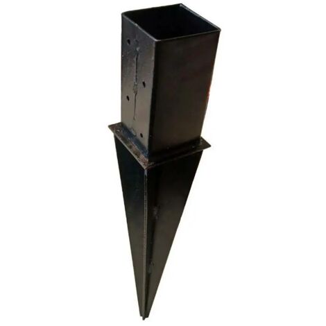 Supporto per palo 6x6 cm in acciaio nero per terreno