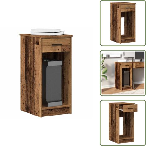 Supporto per PC - vidaXL Supporto per Computer a Torre con Cassetto Antico 35x45x77 cm - Tavolino per computer