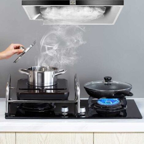Supporto per piano cottura a induzione in acciaio inossidabile, robusto e moderno supporto da tavolo nero 39,53417,5 cm