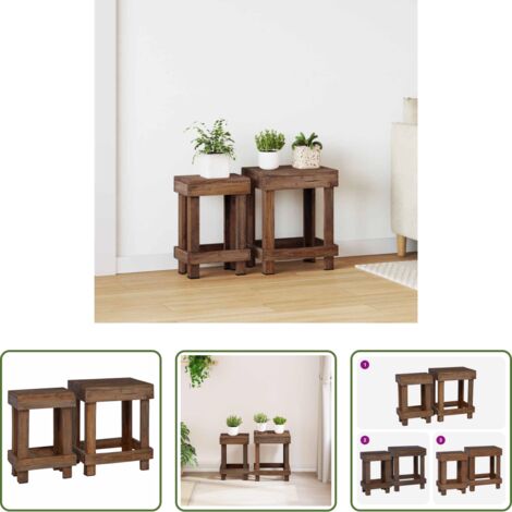 Supporto per piante esterno -  Supporto per piante 2 pcs Marrone 70 x 11 x 27 cm