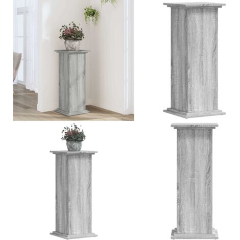 Supporto per Piante Grigio Sonoma 33x33x80 cm Legno Multistrato - Supporto per vasi - Supporto per piante in legno