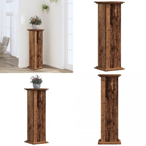 Supporto per Piante Legno Vecchio 33x33x100 cm in Truciolato - Supporto in legno - Supporto per vasi