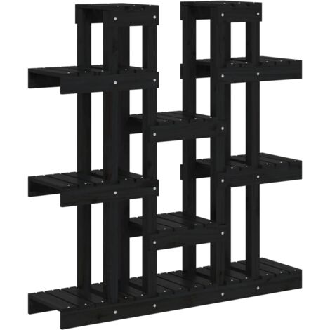 Supporto per Piante Nero 104,5x25x109,5 cm Legno Massello Pino vidaXL
