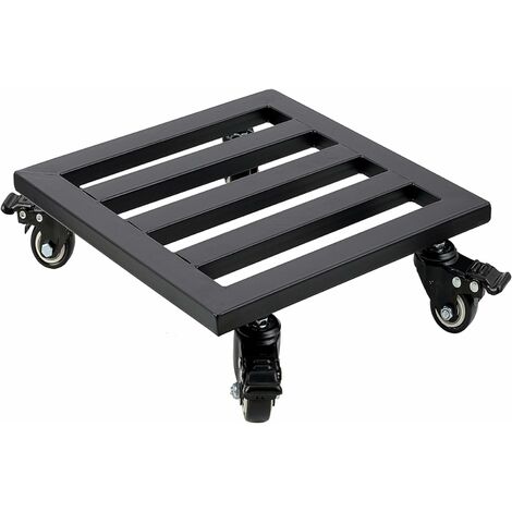 Supporto per piante - Nero - Con ruote - 40 - Quadrato - Robusto - Per interni ed esterni - Carico massimo: 150 kg