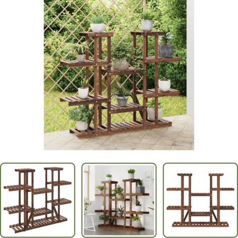 Supporto per piante -  Portafiori 110x25x110,5 cm in Legno Massello di Abete