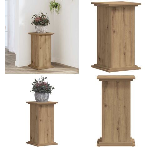 Supporto per Piante Rovere Artigianale 33x33x60 cm Truciolato - Supporto per vasi - Truciolato