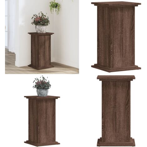 Supporto per Piante Rovere Marrone 33x33x60cm Legno Multistrato - Supporto per vasi - Supporto per piante in legno