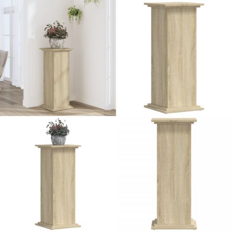Supporto per Piante Rovere Sonoma 33x33x80 cm Legno Multistrato - Supporto per vasi - Supporto in legno