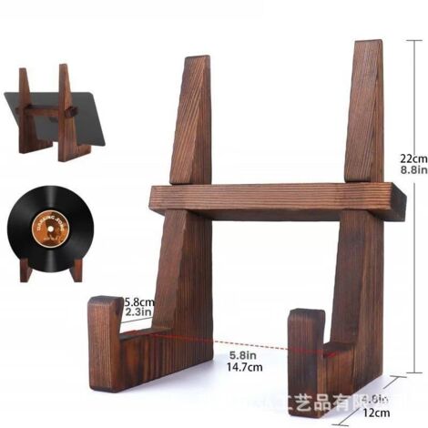 Supporto per piatti in legno a forma di H, leggio e porta libri per cucina, soggiorno o ufficio, espositore stabile per ricette, foto o dischi in vinile