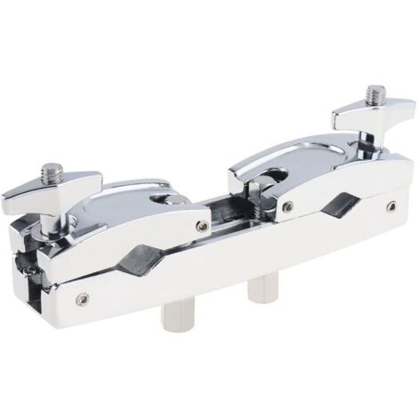 Supporto per piatti regolabile in acciaio inox con morsetti multipli per supporti e supporti per piatti per batteria, doppio morsetto argentato