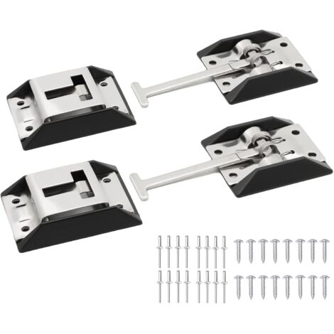 Supporto per porta camper, acciaio inossidabile 304 spesso, a forma di T, serratura per porta d'ingresso camper, roulotte, carico (confezione da 2, viti incluse)