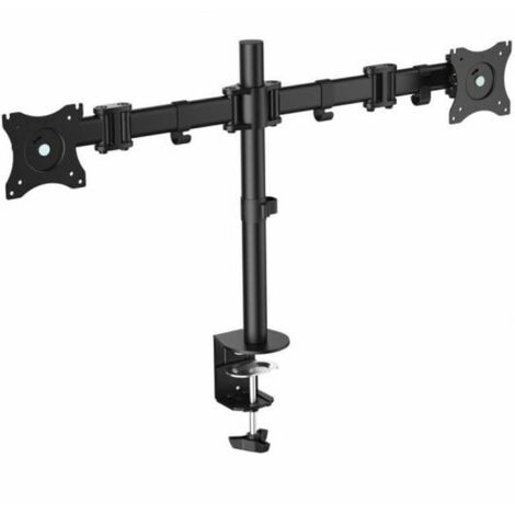 Supporto per schermo per tavolo due bracci 2 schermi 13-27 braccio   inclinabile e girevole 360º max. vesa 100x100 fino a 8kg
