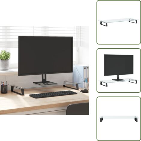 Supporto per schermo - vidaXL Supporto per Monitor Nero 80x35x8cm Vetro Temperato e Metallo - Supporto per monitor nero