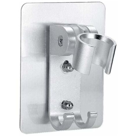 Supporto per soffione doccia a parete - Supporto per soffione doccia - Adesivo resistente - Supporto per bacchetta doccia regolabile con 2 ganci, supporto per soffione doccia e bidet