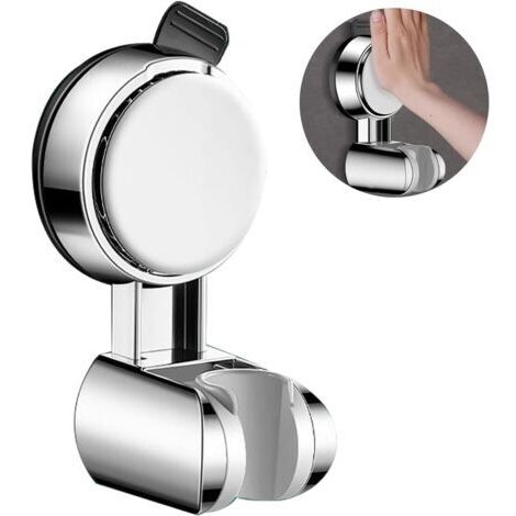 Supporto per soffione doccia a ventosa - Regolabile, non richiede foratura, adatto a superfici lisce - 1 pezzo, argento