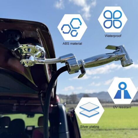Supporto per soffione doccia a ventosa, supporto per doccia regolabile, rotazione a 360°, non richiede fori, supporti per doccia portatili per roulotte, camper, bagno