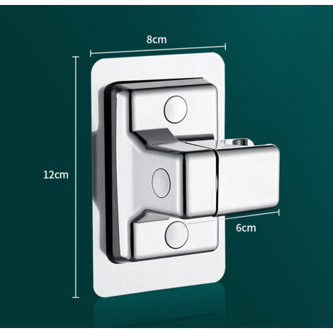 Supporto per soffione doccia in ABS, supporto per doccia a parete, supporto tascabile girevole regolabile, accessori da bagno autoadesivi, argento