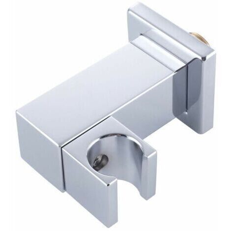 Supporto per soffione doccia, supporto per soffione doccia quadrato in ottone argentato