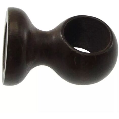 supporto per soffitto per bastone ø28mm con viti e tasselli  - colore noce.