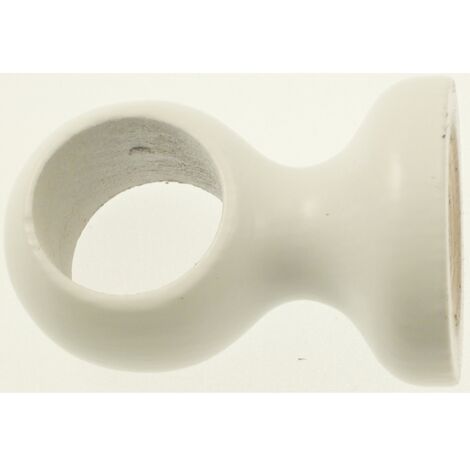 supporto per soffitto per bastone ø28mm con viti e tasselli  laccato bianco.
