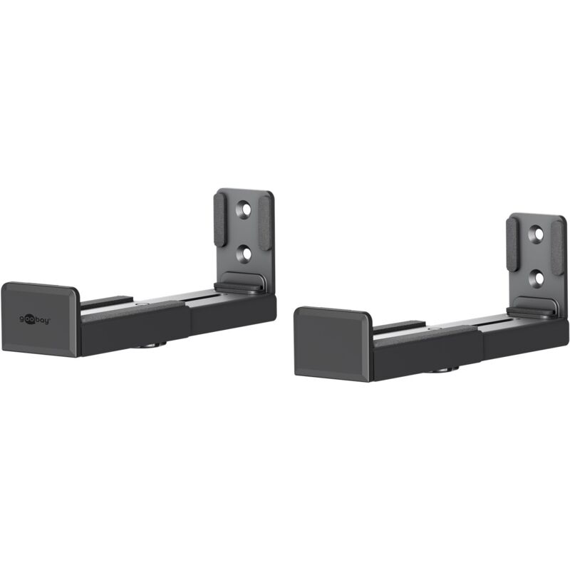 Image of Goobay - Supporto per soundbar a parete Universal, nero, supporto sicuro e discreto con piedini imbottiti per tutte le comuni soundbar.