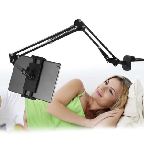 Supporto per tablet, supporto ergonomico, girevole a 360°, supporto per telefono con braccio lungo regolabile, adatto per iPad, tablet e telefoni con schermi da 4 a 13 pollici.