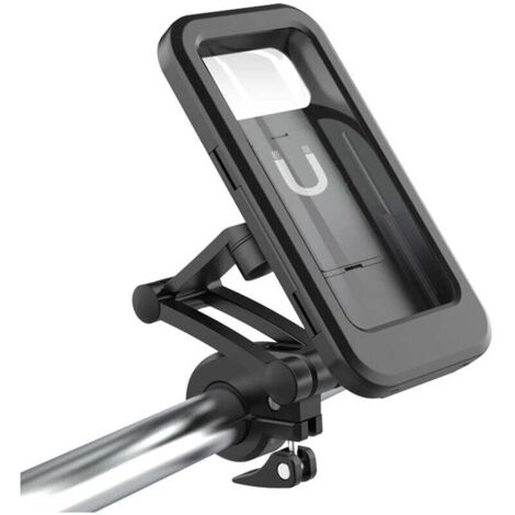 Supporto per telefono antifurto impermeabile per moto - Supporto per telefono da bici con sfera in alluminio da 1 pollice e rotazione di 720° per telefoni cellulari da 5,5" a 6,7" (L)