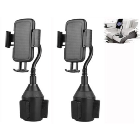 Supporto per telefono da 2 pezzi, supporto universale per telefono da auto, supporto per tazza, lunghezza del collo d'oca regolabile, angolo del supporto per tazza compatibile con iPhone, Samsung