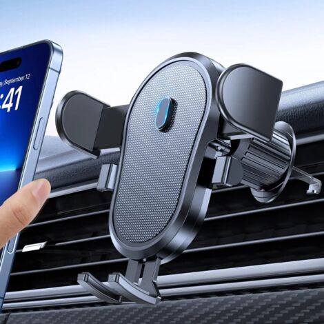 Supporto per telefono da auto con chiusura automatica e funzione vivavoce.