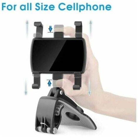 Supporto per telefono da auto con rotazione a 360 gradi, supporto per telefono cellulare da cruscotto (nero)