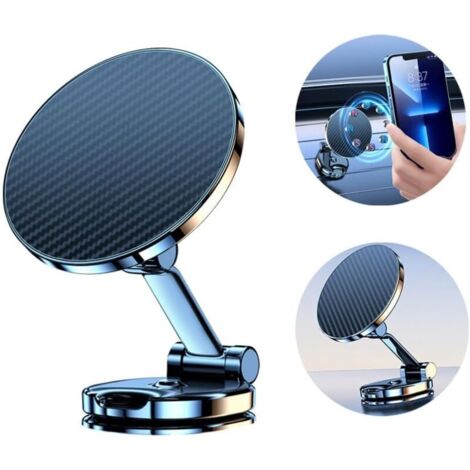 Supporto per telefono da auto con ventosa resistente, girevole, pieghevole e autoadesivo per la console centrale