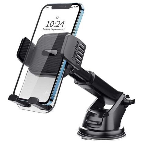 AOUGO Supporto per telefono da auto, migliorato [ventosa ultra forte], supporto per telefono da cruscotto, rotazione a 360° e utilizzo con una sola mano, supporto per parabrezza (smartphone da 4 a 7")