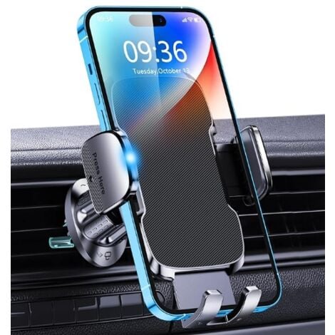 L&H-CFCAHL Supporto per telefono da auto per bocchetta dell'aria, ruotabile a 360°, supporto per telefono da auto con pulsante di rilascio, compatibile con iPhone 14 Pro Max e telefoni da 4-7''