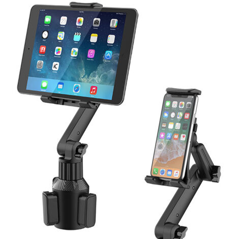 Supporto per telefono da auto, portabicchieri, supporto per smartphone da auto girevole a 360° con maniglie laterali per iPhone 13 12 11 Pro Max X XR 8 Samsung S30 S20 Huawei P30 Mate 20