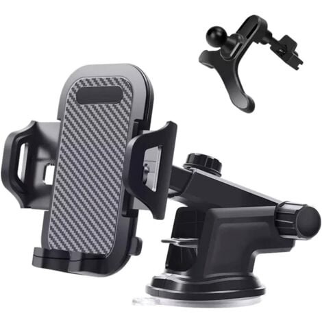 Supporto per telefono da auto - Supporto per telefono da auto, supporto regolabile per smartphone per cruscotto parabrezza, ventosa potente