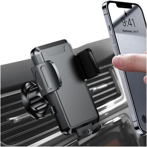 Supporto per telefono da auto, supporto universale retrattile girevole a 360°, multifunzionale (nero) XVX