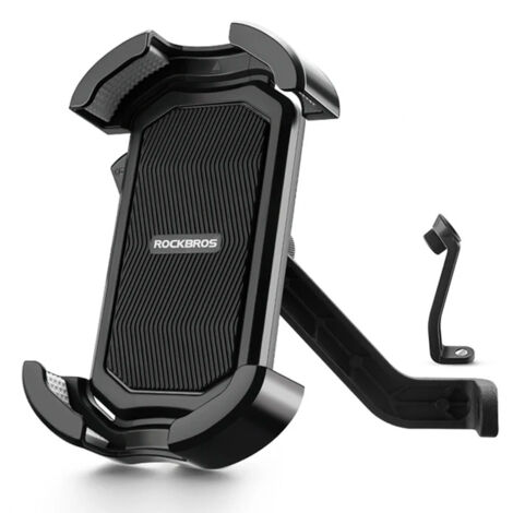 Supporto per telefono da moto per montaggio su specchietto - nero