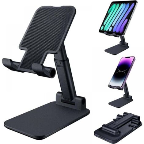 supporto per telefono nero, supporto pieghevole per tablet, supporto per telefono cellulare compatibile con desktop