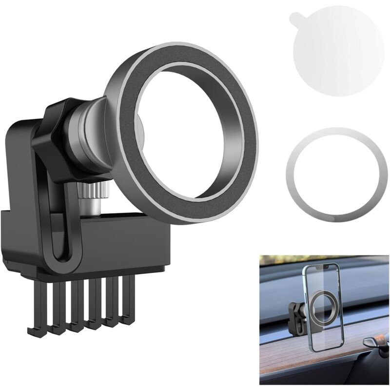 Image of Rapanda - Supporto per telefono per auto, supporto per telefono per auto con ventilazione magnetica, anello Magsafe, accessorio per auto per Tesla