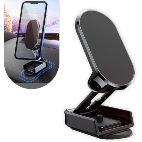 Supporto per telefono per auto, supporto per telefono pieghevole, staffa di navigazione regolabile a 360 gradi, sostituzione del supporto per cruscotto dell'auto, prodotti per interni auto (Nero)