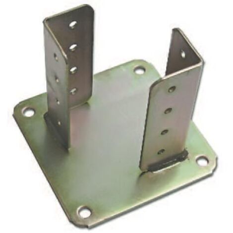 SUPPORTO PER TRAVI CON PIASTRA 120X120MM ZINCO+