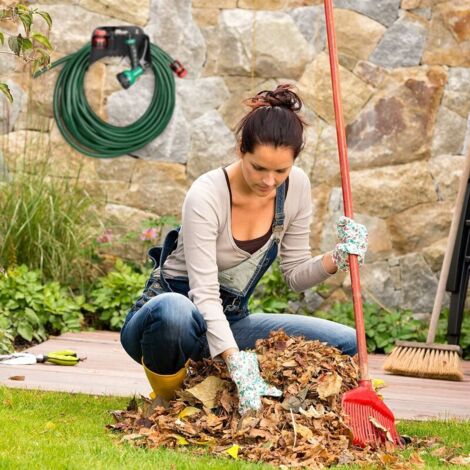 Supporto per tubo da giardino in plastica da parete, nero 10025545